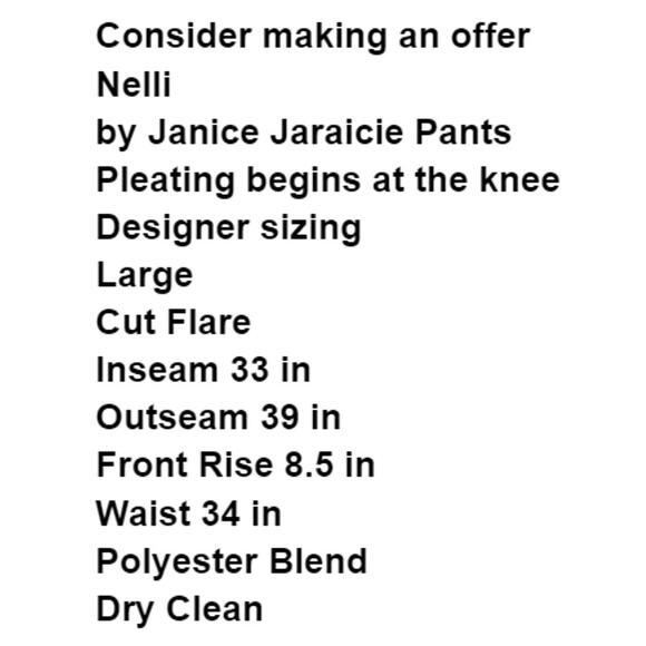 Nelli by Jaraicie Pants L Flare Pleated Flat Front Streetwear Unique Goth Witchy - Picture 2 of 10